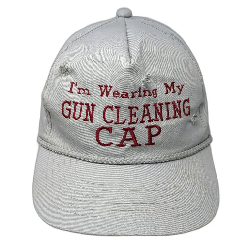 Youngan 5 Panel Gray OS Hat Gun Cleaning Cap Snapback Rope Embroidery Novelty